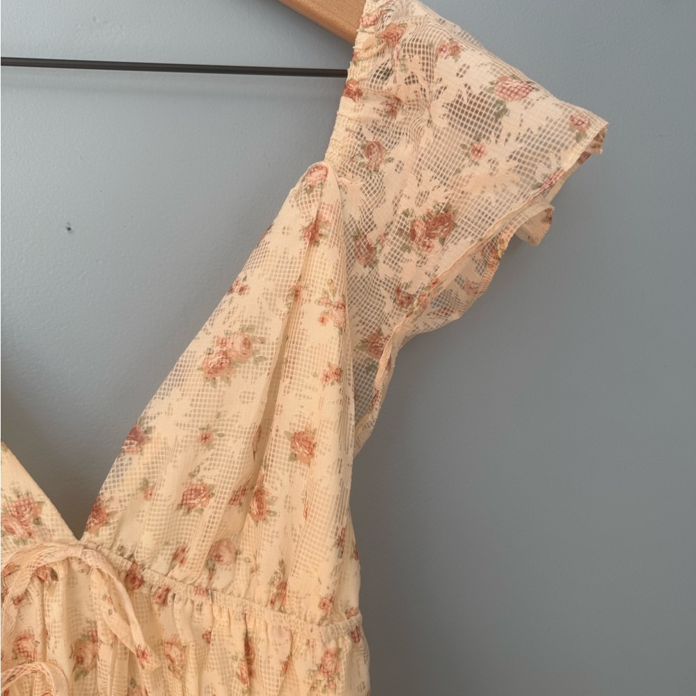 Altar'd State Romantic Ruffled Cream Floral Maxi - Picture 4 of 10